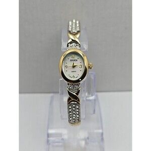 Gruen Silver Toned GR8702 Rhinestone Vintage Women's Wristwatch - 18mm - WORKS!